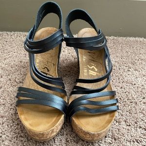 Blowfish Malibu black wedges